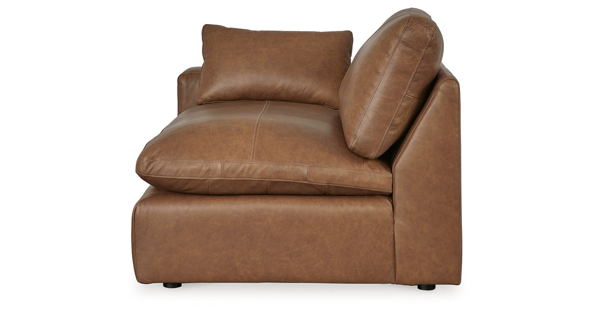 Emilia Caramel Left-Arm Facing Corner Chair from Ashley - Luna Furniture