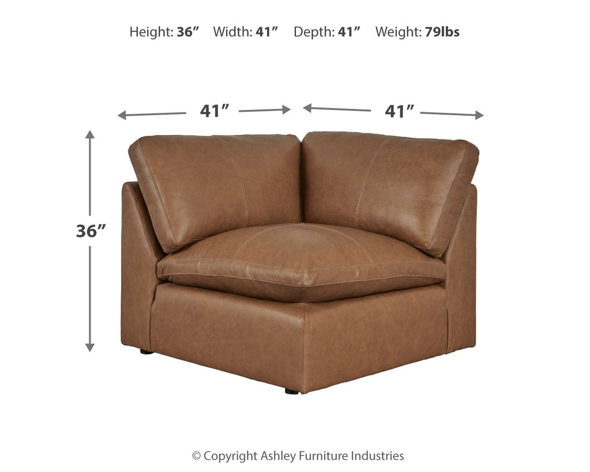 Emilia Caramel 5-Piece Sectional and Ottoman from Ashley - Luna Furniture