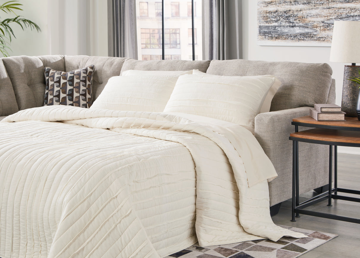 Mahoney Pebble 2-Piece LAF Chaise Sleeper Sectional from Ashley - Luna Furniture