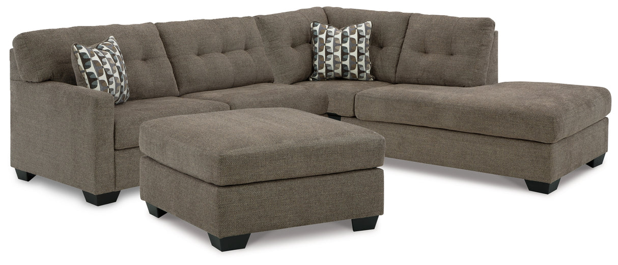 Mahoney Gray 2-Piece Sleeper Sectional and Ottoman from Ashley Furniture - Luna Furniture