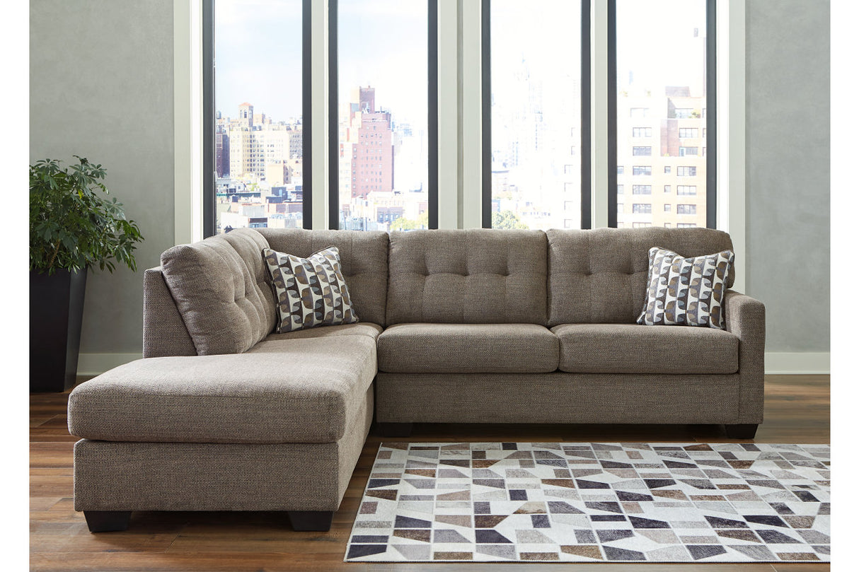 Mahoney Chocolate 2-Piece LAF Chaise Sleeper Sectional from Ashley - Luna Furniture