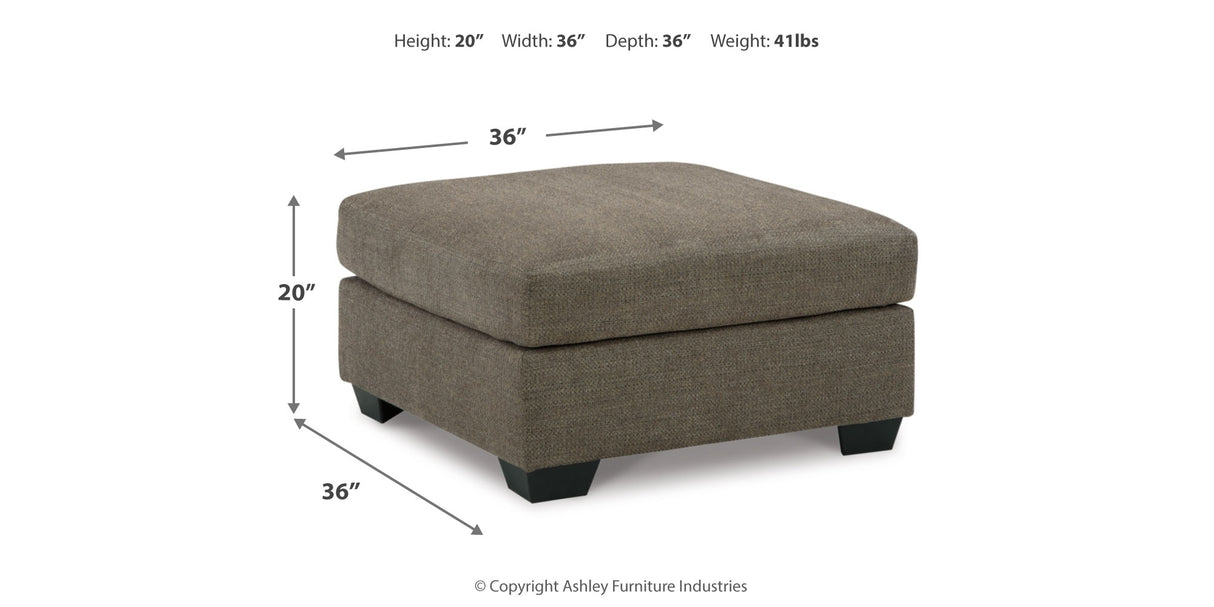 Mahoney Chocolate 2-Piece Sectional with Ottoman from Ashley - Luna Furniture