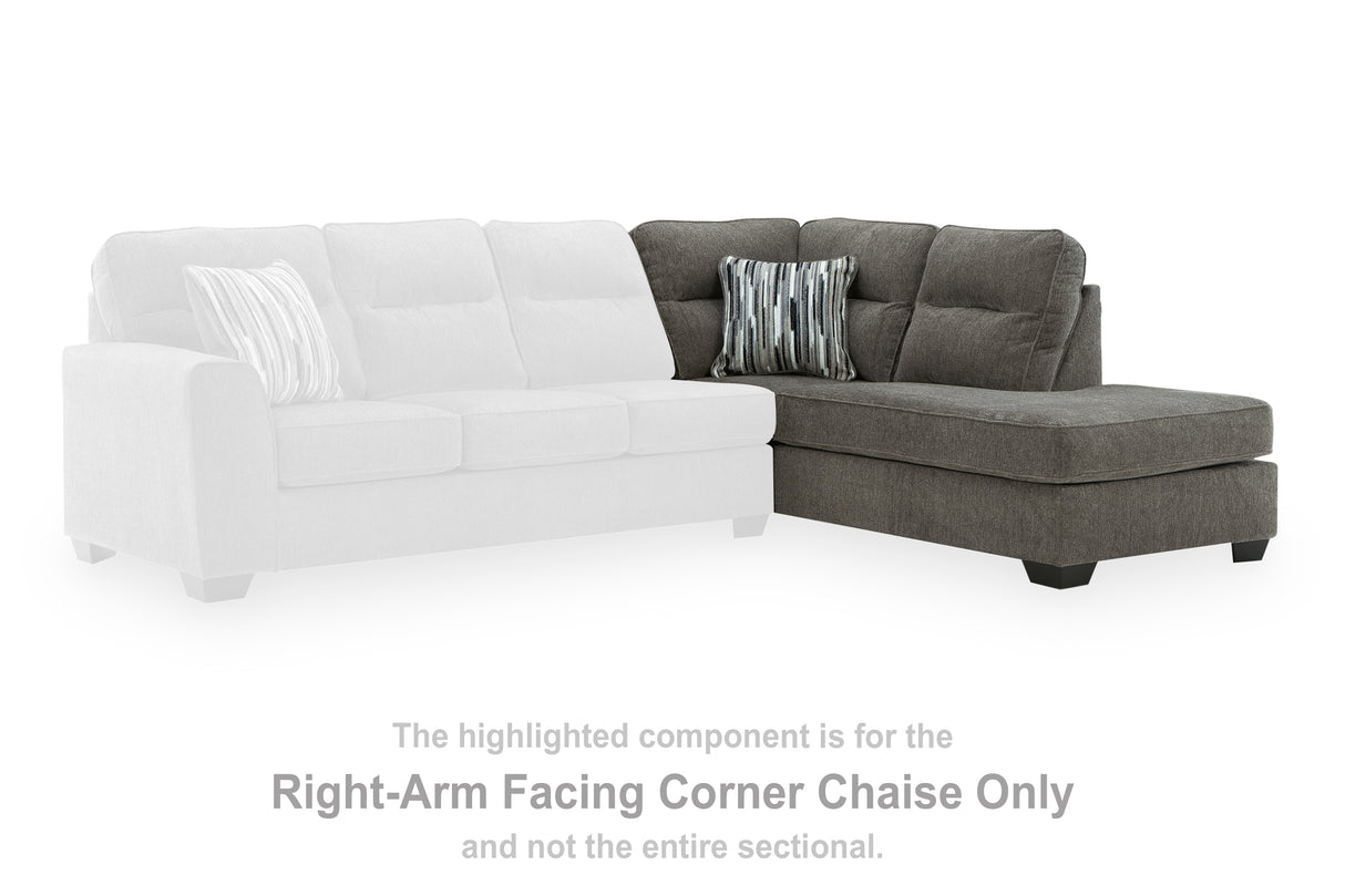 Olten Graphite Right-Arm Facing Corner Chaise from Ashley - Luna Furniture