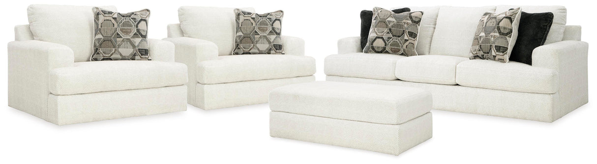 Karinne White Sofa, 2 Chairs and Ottoman from Ashley Furniture - Luna Furniture