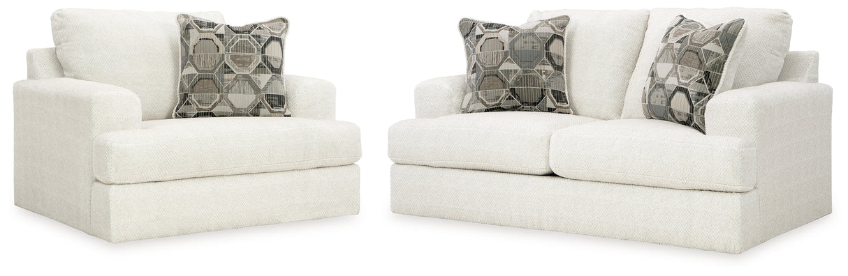 Karinne Linen Loveseat and Chair from Ashley Furniture - Luna Furniture