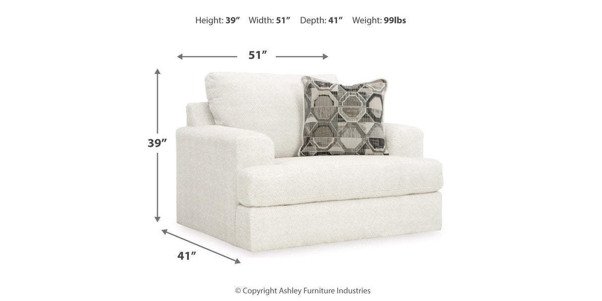 Karinne Chair and Ottoman in Linen from Ashley Furniture - Luna Furniture