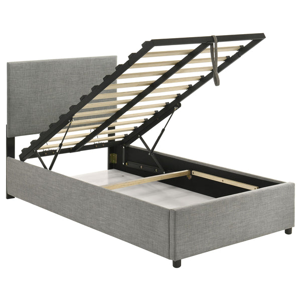 Reeves Gray Upholstered Lift-Top Storage Twin Platform Bed