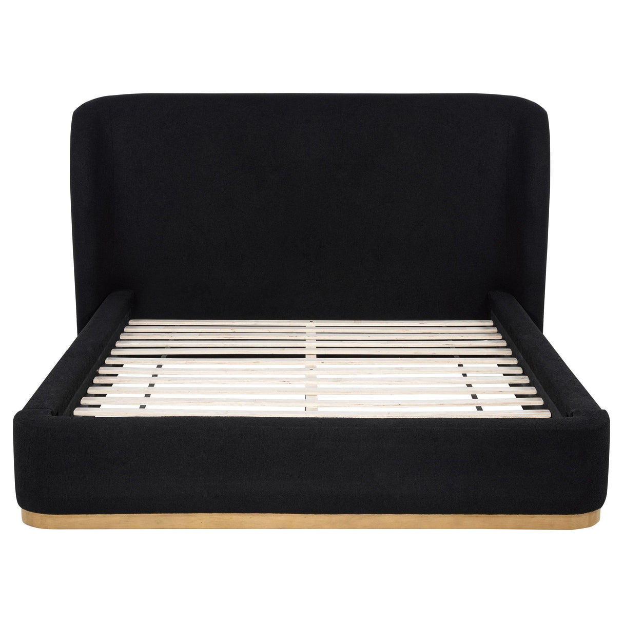 Blaire Black Upholstered California King Wingback Platform Bed from Coaster - Luna Furniture