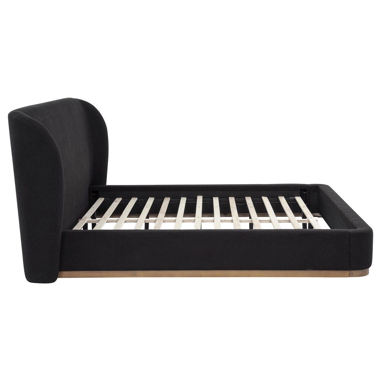 Blaire Black Upholstered California King Wingback Platform Bed from Coaster - Luna Furniture