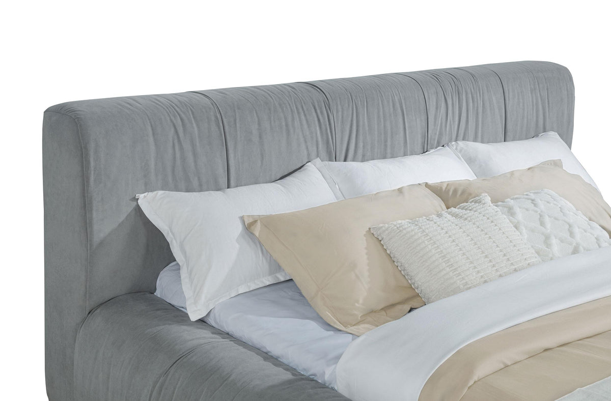 Wilshire Gray Upholstered Eastern King Platform Bed from Coaster - Luna Furniture
