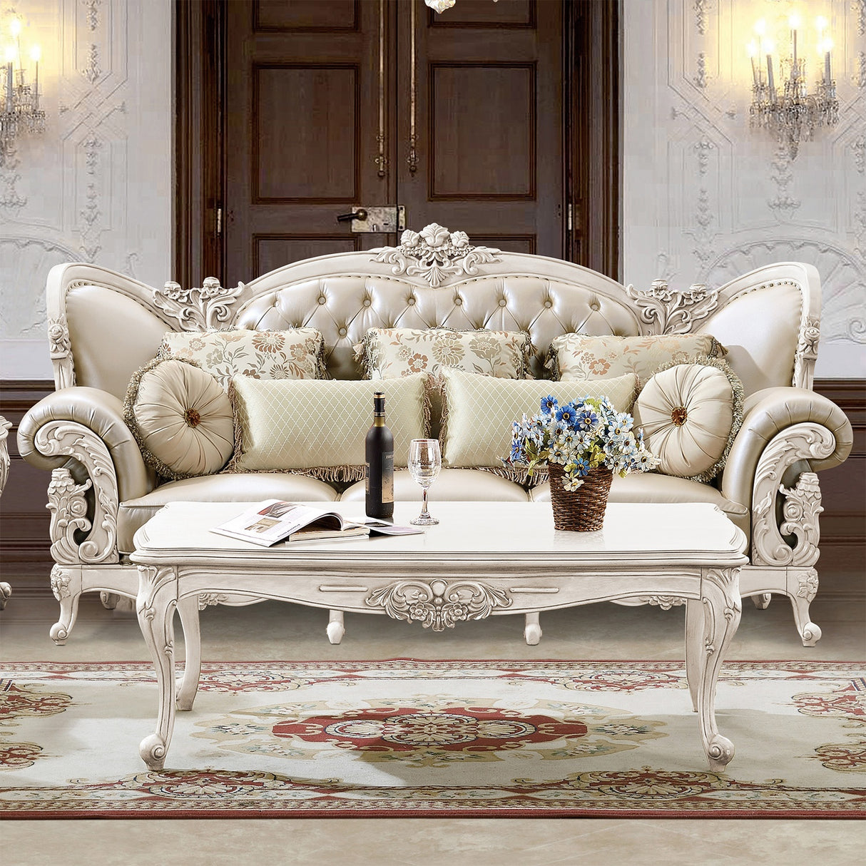 HD-32 Plantation Cove White Sofa from Homey Design - Luna Furniture