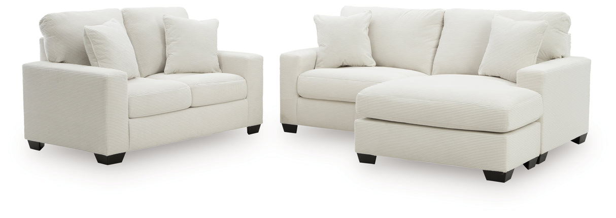 Greenbriar Smoke Loveseat and Sofa Chaise from Ashley - Luna Furniture