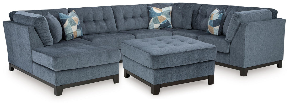 Maxon Place Navy 3-Piece Sectional and Ottoman from Ashley - Luna Furniture
