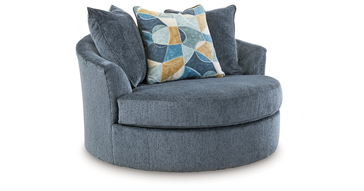 Maxon Place Chair and Ottoman in Navy from Ashley - Luna Furniture
