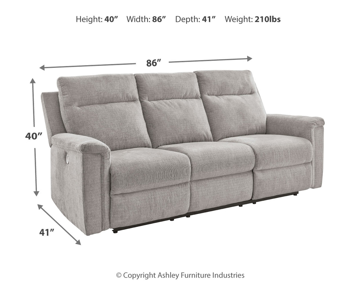 Barnsana Ash Power Reclining Sofa, Loveseat and Recliner from Ashley - Luna Furniture