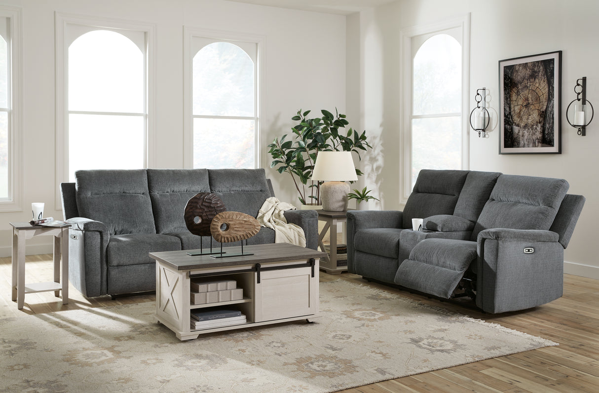 Barnsana Gravel Power Reclining Sofa and Loveseat from Ashley - Luna Furniture