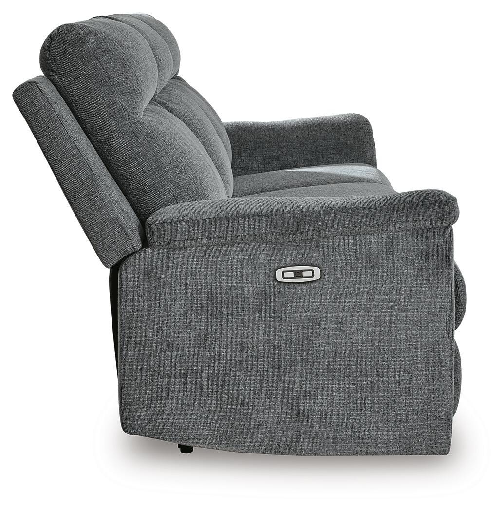Barnsana Gravel Power Reclining Sofa, Loveseat and Recliner from Ashley Furniture - Luna Furniture