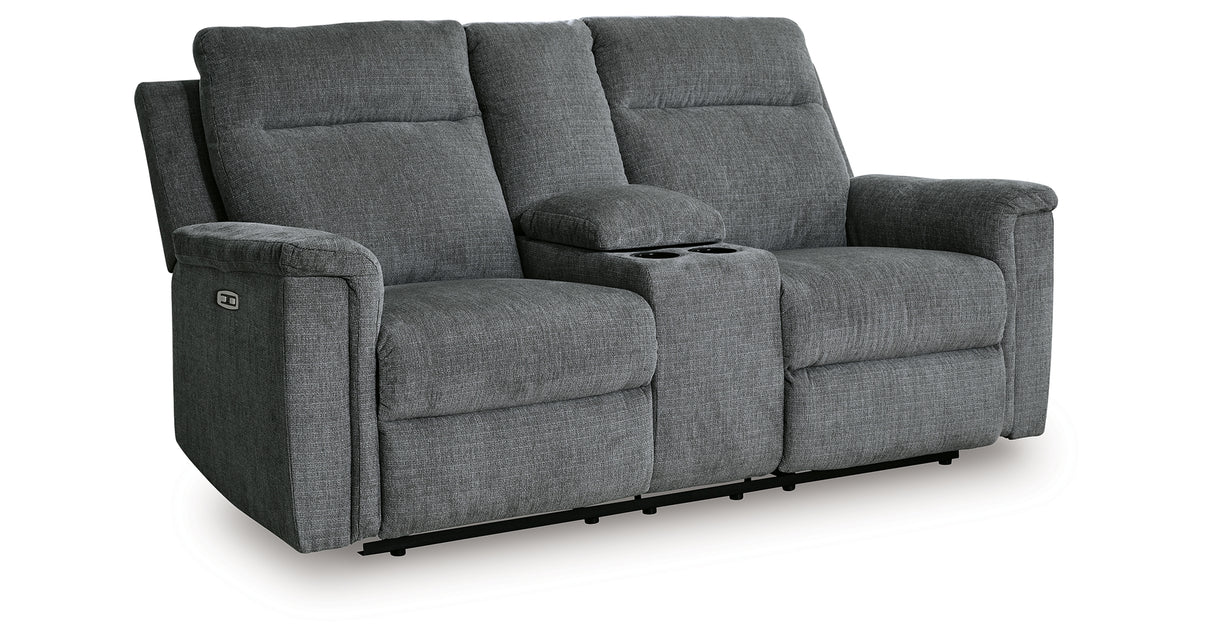 Barnsana Gravel Power Reclining Sofa, Loveseat and Recliner from Ashley Furniture - Luna Furniture