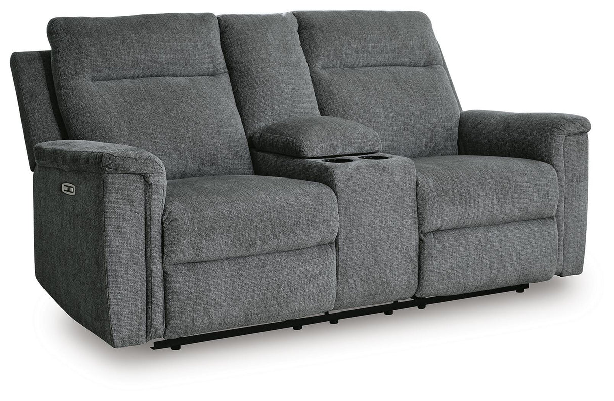 Barnsana Gravel Power Reclining Sofa, Loveseat and Recliner from Ashley - Luna Furniture
