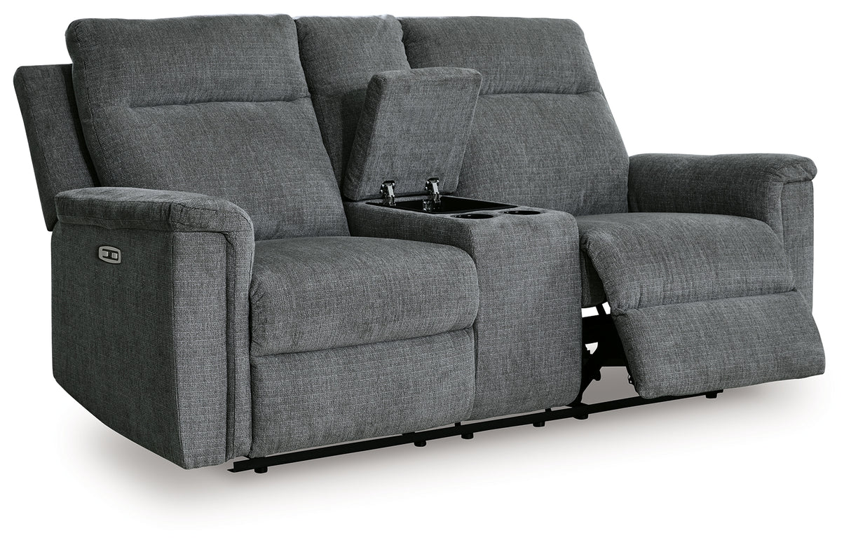 Barnsana Gravel Power Reclining Sofa, Loveseat and Recliner from Ashley - Luna Furniture