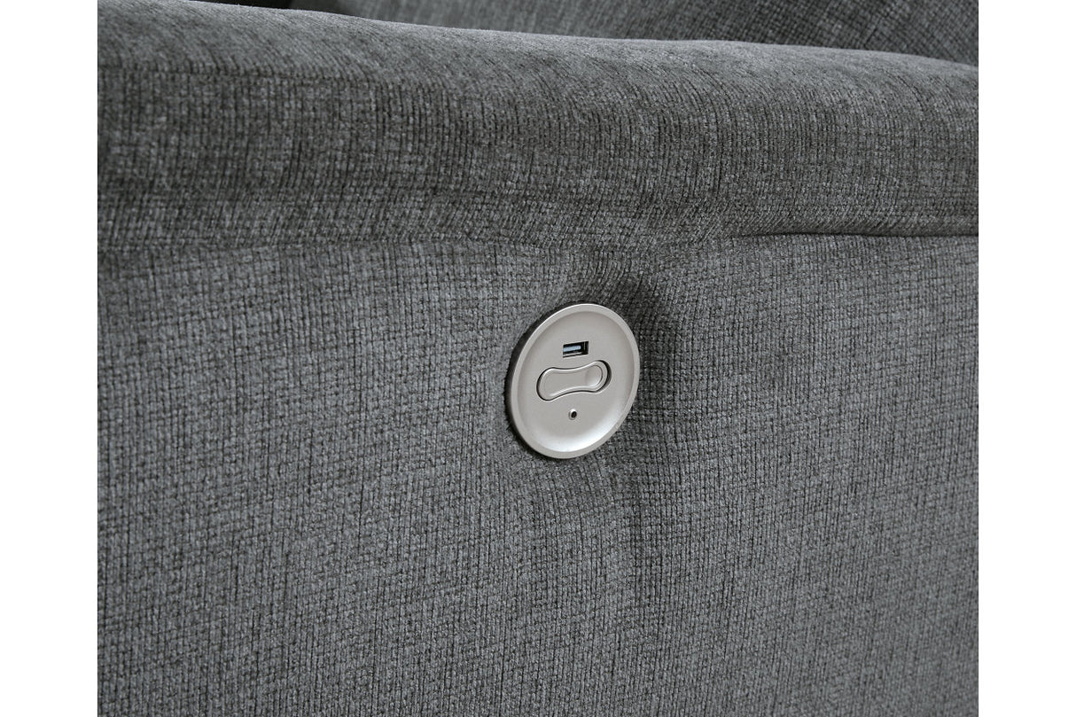 Barnsana Gravel Power Reclining Sofa, Loveseat and Recliner from Ashley - Luna Furniture