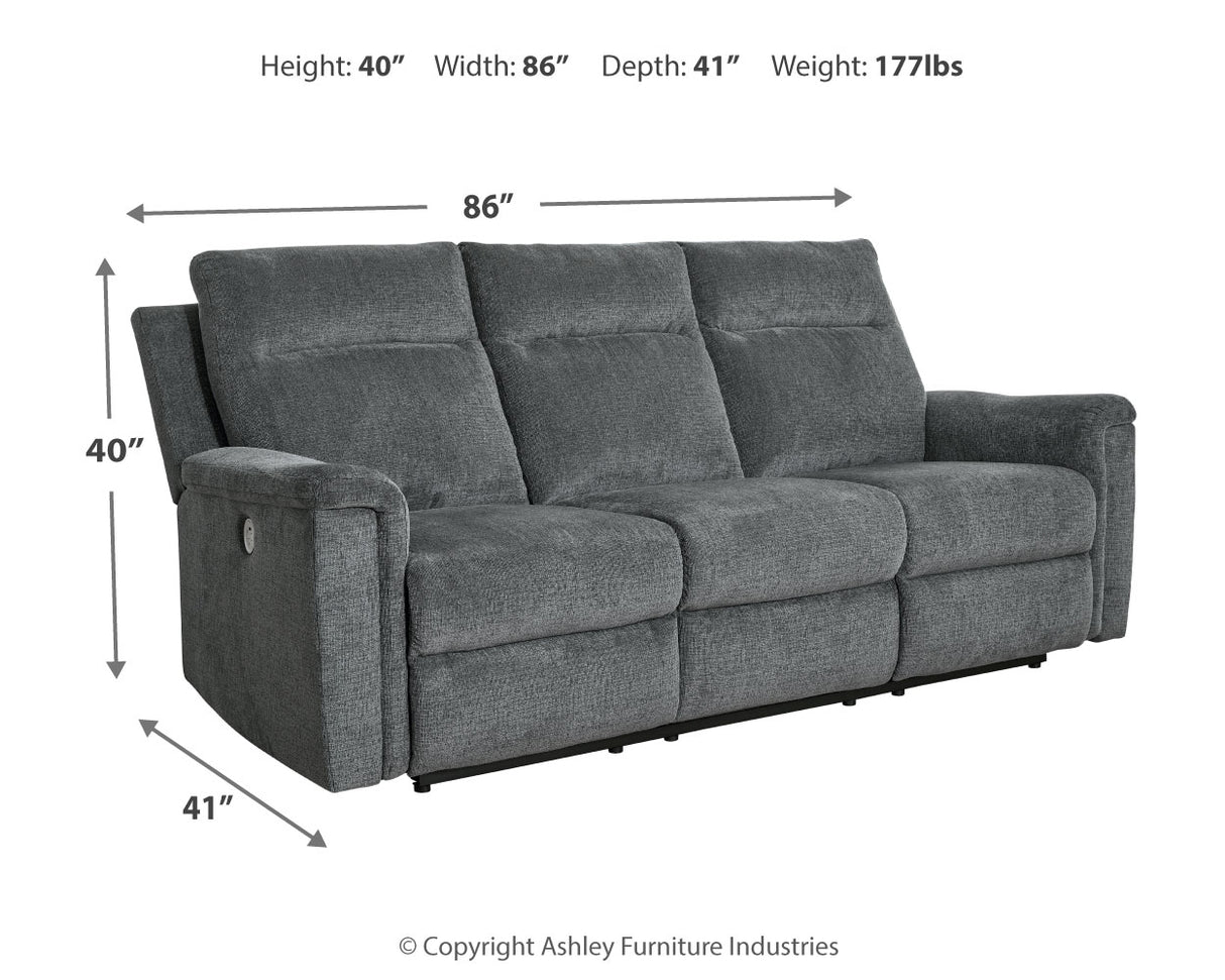 Barnsana Gravel Power Reclining Sofa, Loveseat and Recliner from Ashley - Luna Furniture