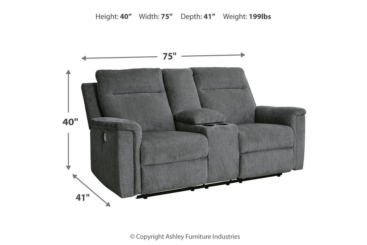 Barnsana Gravel Power Reclining Sofa, Loveseat and Recliner from Ashley - Luna Furniture