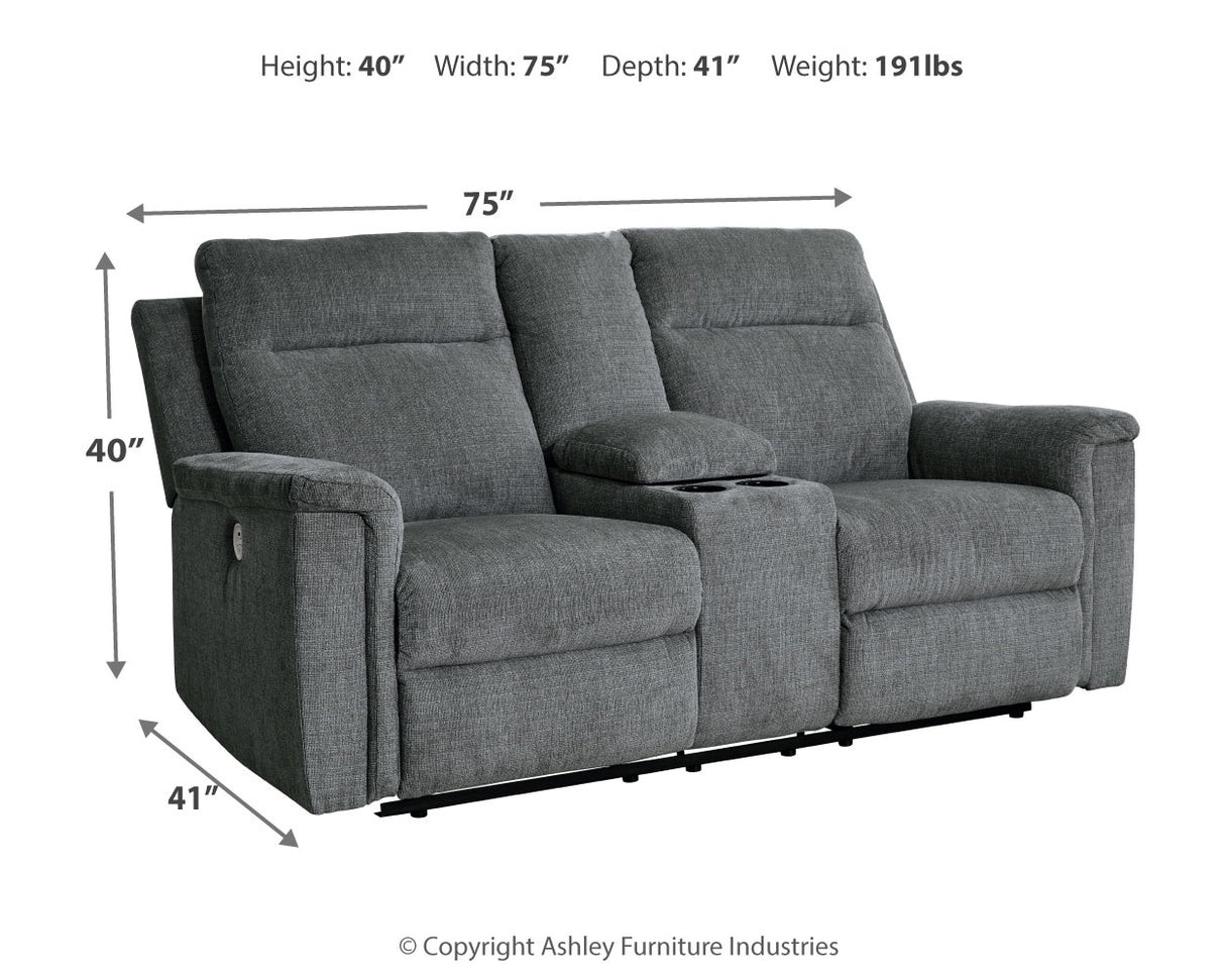 Barnsana Gravel Power Reclining Sofa, Loveseat and Recliner from Ashley Furniture - Luna Furniture