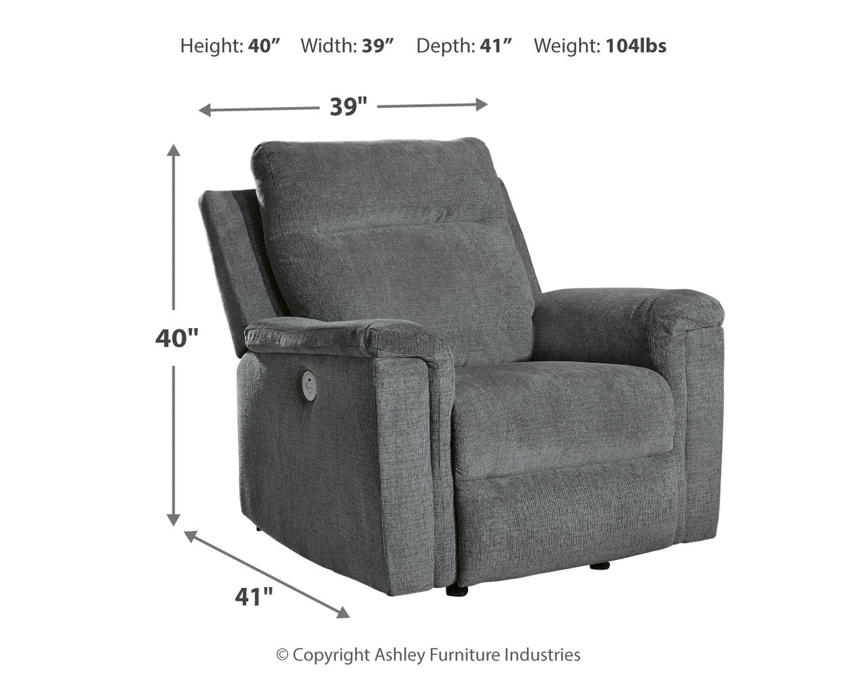 Barnsana Gravel Power Reclining Sofa, Loveseat and Recliner from Ashley - Luna Furniture