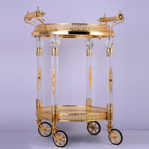 HD-352 Golden Brass Bar Cart