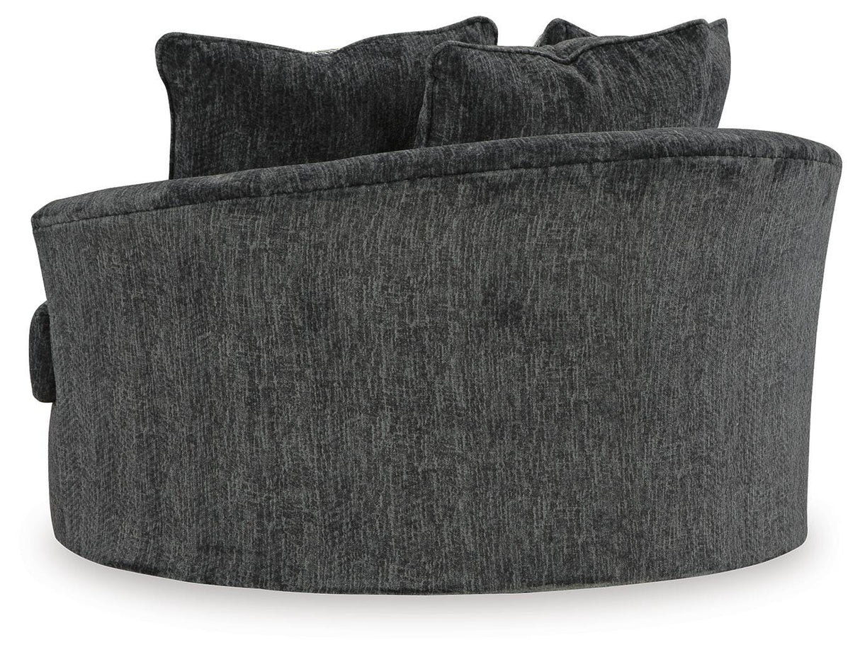 Biddeford Shadow Oversized Swivel Chair and Ottoman from Ashley Furniture - Luna Furniture