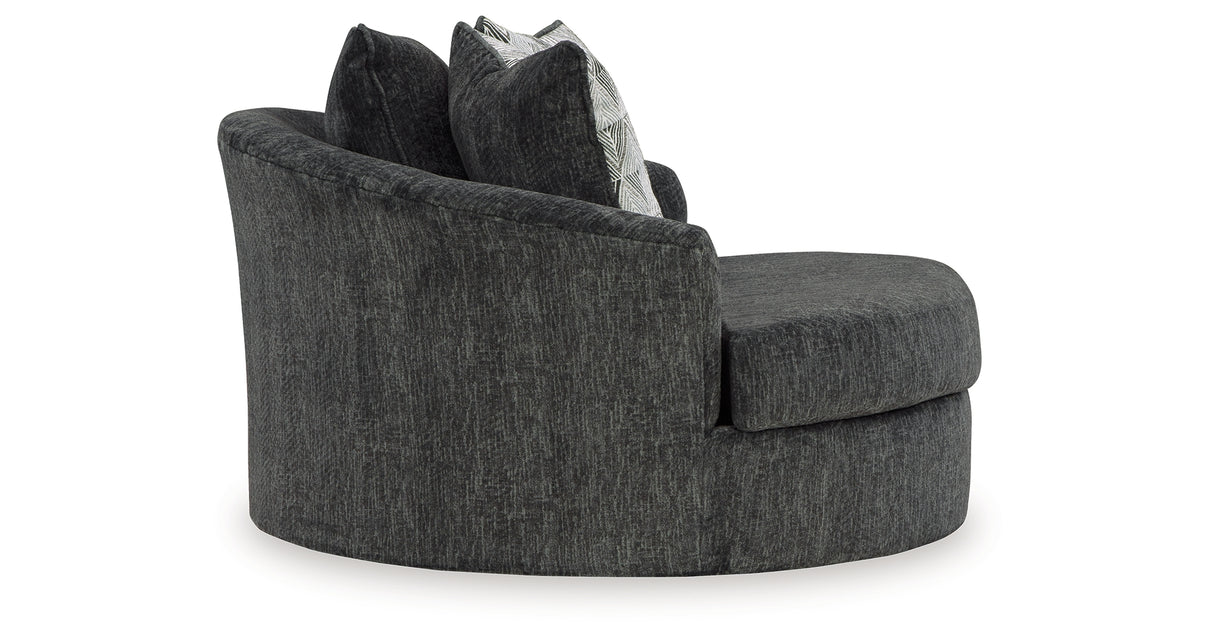 Biddeford Shadow Oversized Swivel Chair and Ottoman from Ashley Furniture - Luna Furniture