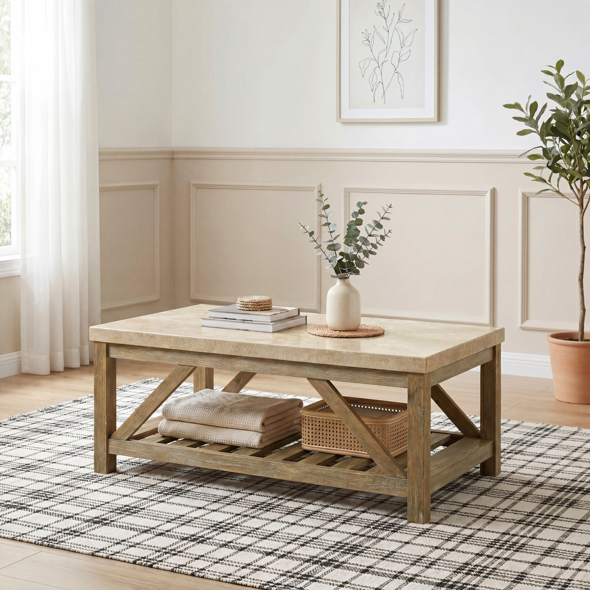 Ridley Weathered Natural Cocktail Table from Homelegance - Luna Furniture