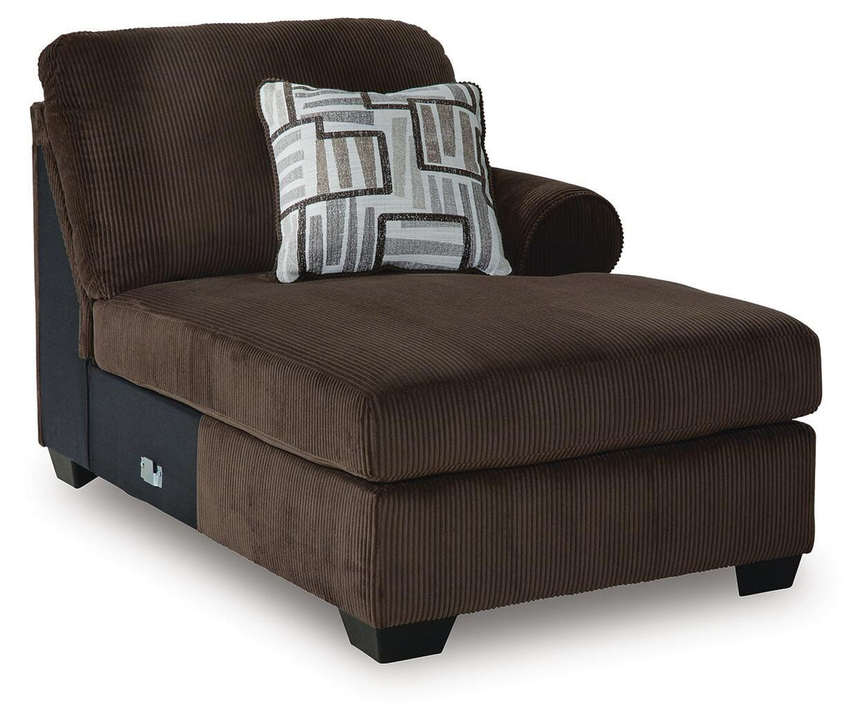 Kimlee Chocolate 3-Piece Sectional and Ottoman from Ashley - Luna Furniture