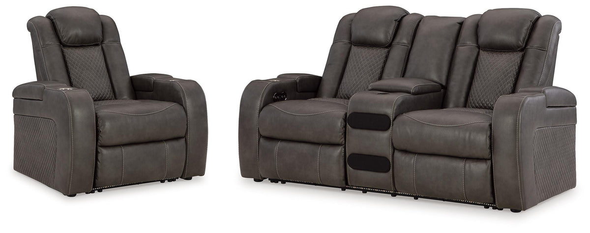 Fyne-Dyme Power Reclining Loveseat and Recliner from Ashley - Luna Furniture