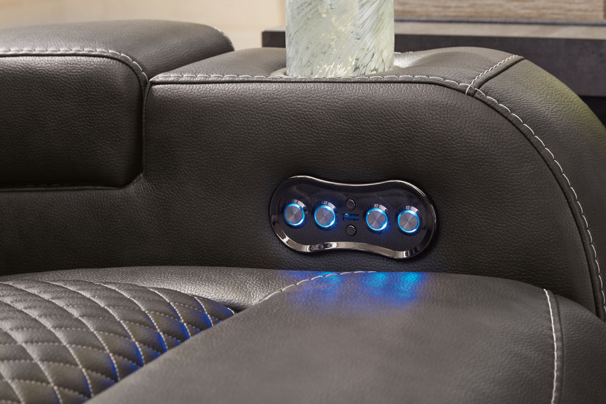 Fyne-Dyme Shadow Power Reclining Sofa and Loveseat from Ashley - Luna Furniture