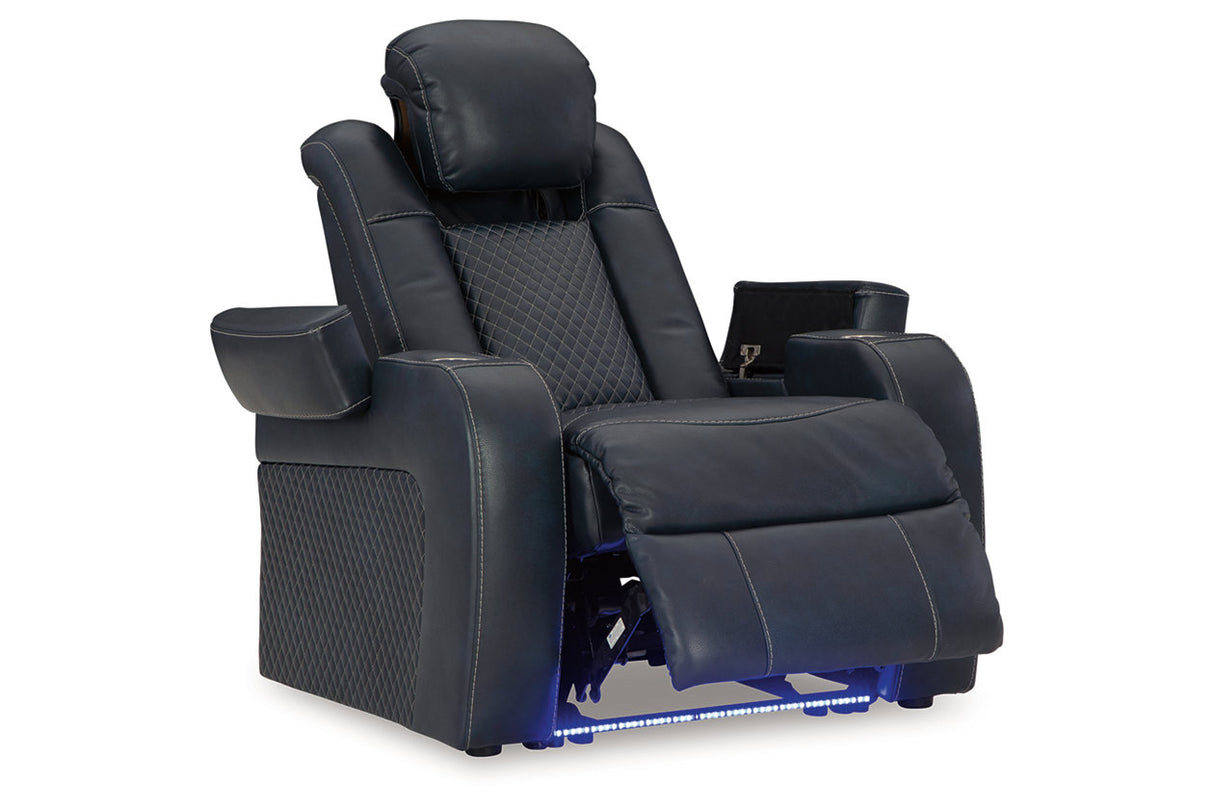 Fyne-Dyme Sapphire Power Reclining Sofa, Loveseat and Recliner from Ashley - Luna Furniture