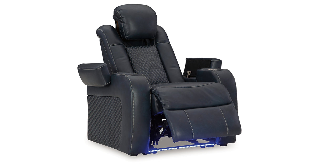 Fyne-Dyme Sapphire Power Reclining Sofa, Loveseat and Recliner from Ashley Furniture - Luna Furniture