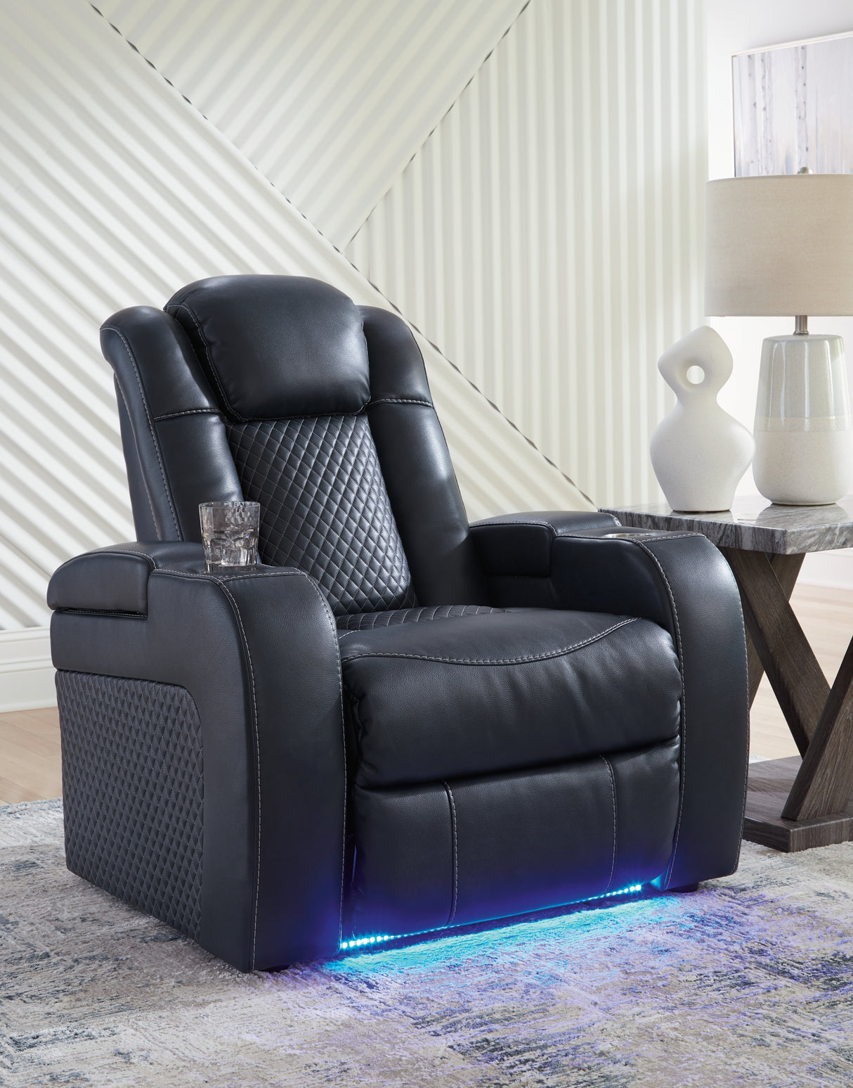 Fyne-Dyme Sapphire Power Reclining Sofa, Loveseat and Recliner from Ashley Furniture - Luna Furniture