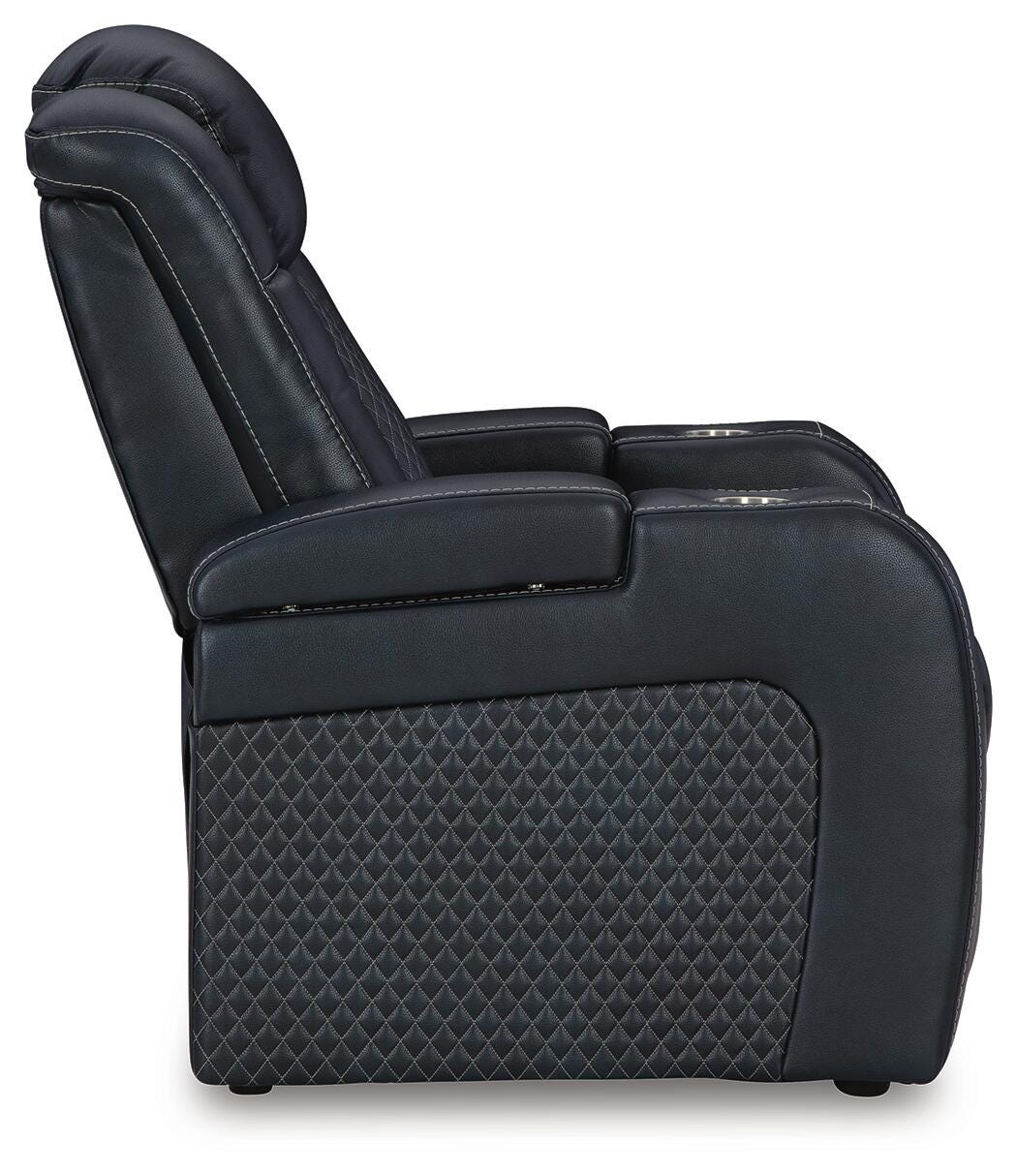 Fyne-Dyme Sapphire Power Reclining Sofa, Loveseat and Recliner from Ashley Furniture - Luna Furniture