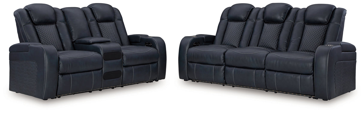 Fyne-Dyme Sapphire Power Reclining Sofa and Loveseat from Ashley - Luna Furniture