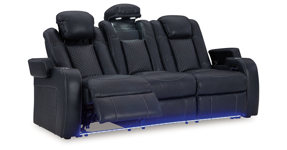 Fyne-Dyme Sapphire Power Reclining Sofa, Loveseat and Recliner from Ashley Furniture - Luna Furniture