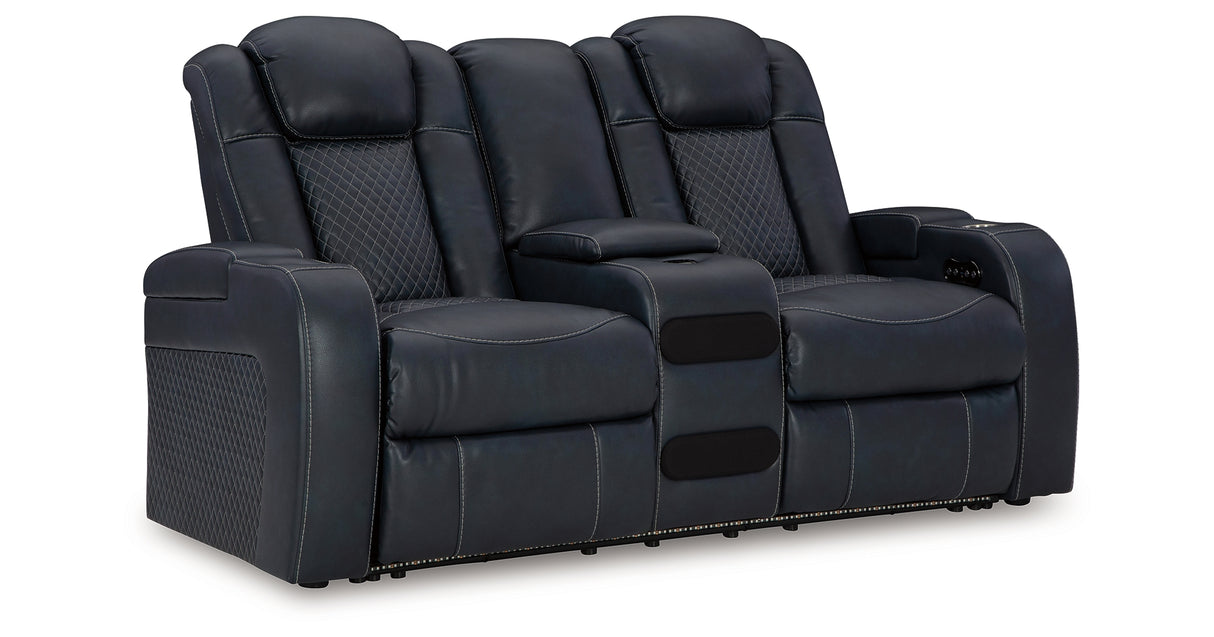 Fyne-Dyme Sapphire Power Reclining Sofa, Loveseat and Recliner from Ashley Furniture - Luna Furniture