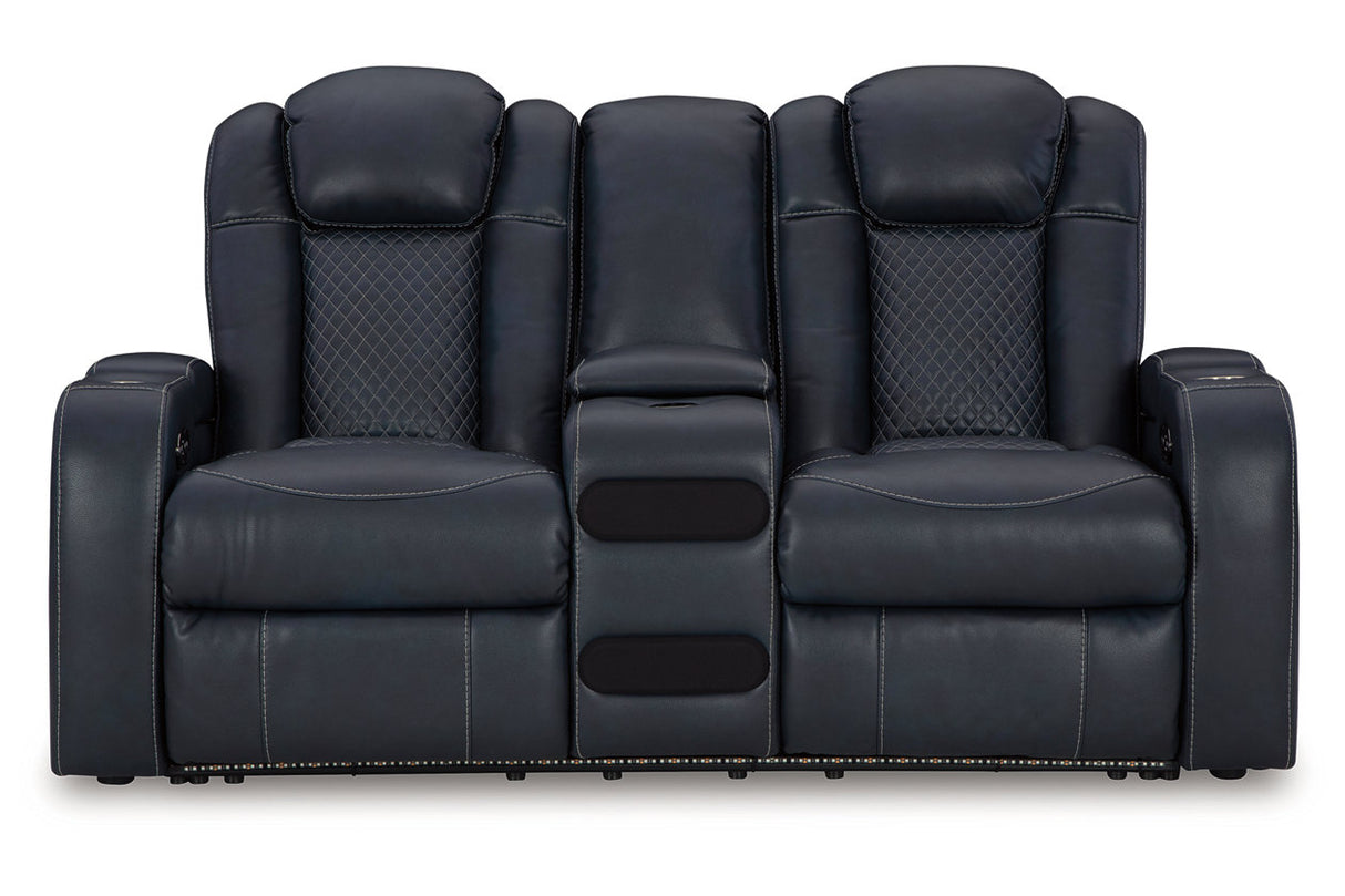 Fyne-Dyme Sapphire Power Reclining Sofa, Loveseat and Recliner from Ashley - Luna Furniture