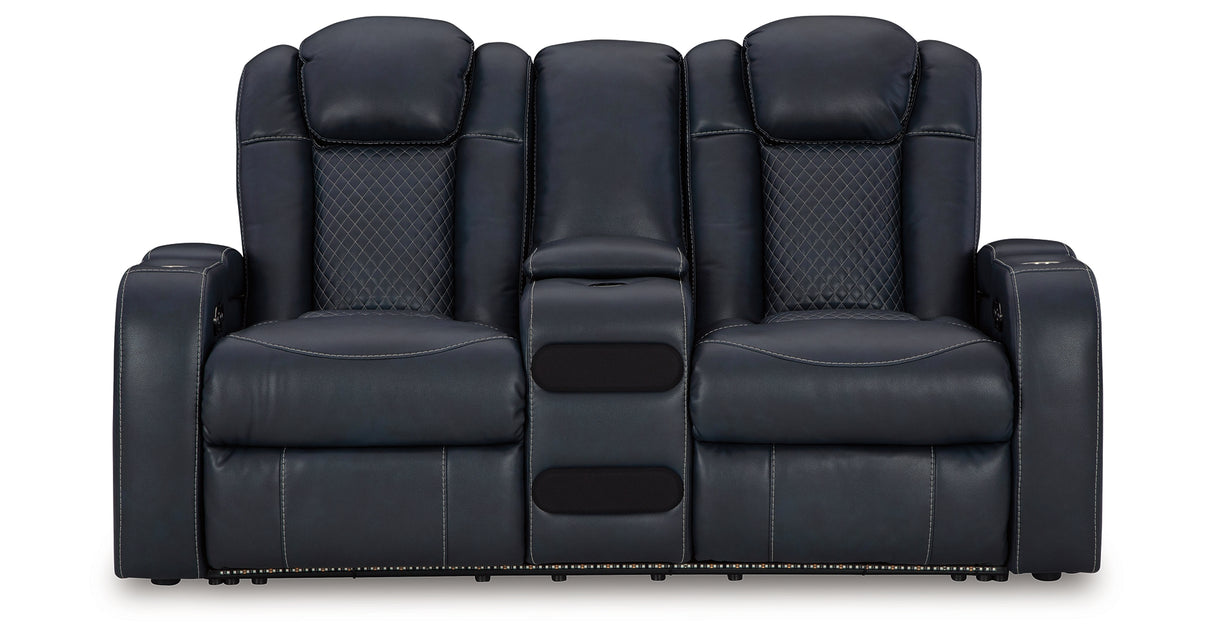 Fyne-Dyme Sapphire Power Reclining Sofa, Loveseat and Recliner from Ashley Furniture - Luna Furniture