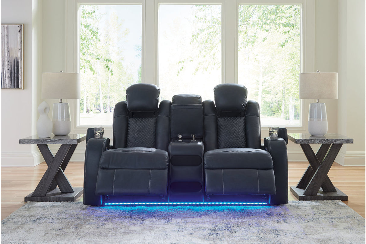 Fyne-Dyme Sapphire Power Reclining Sofa, Loveseat and Recliner from Ashley - Luna Furniture