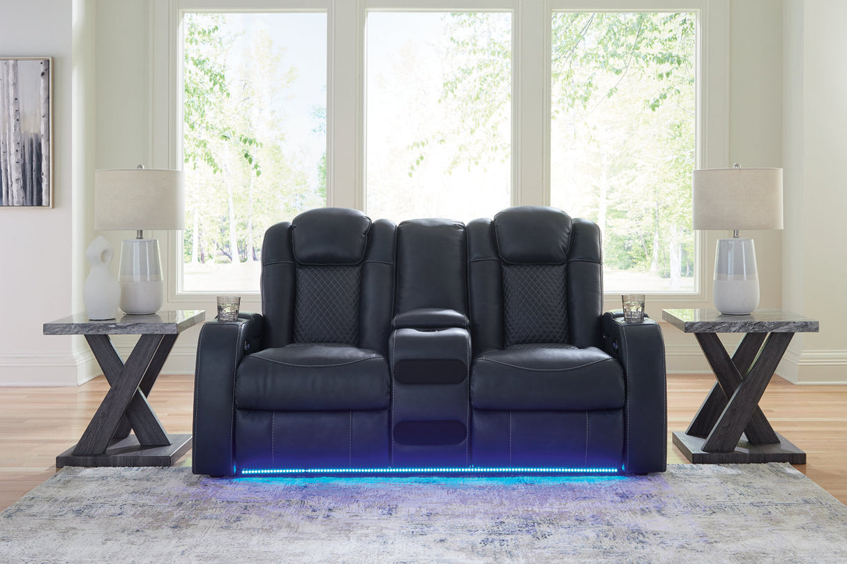 Fyne-Dyme Sapphire Power Reclining Sofa, Loveseat and Recliner from Ashley - Luna Furniture