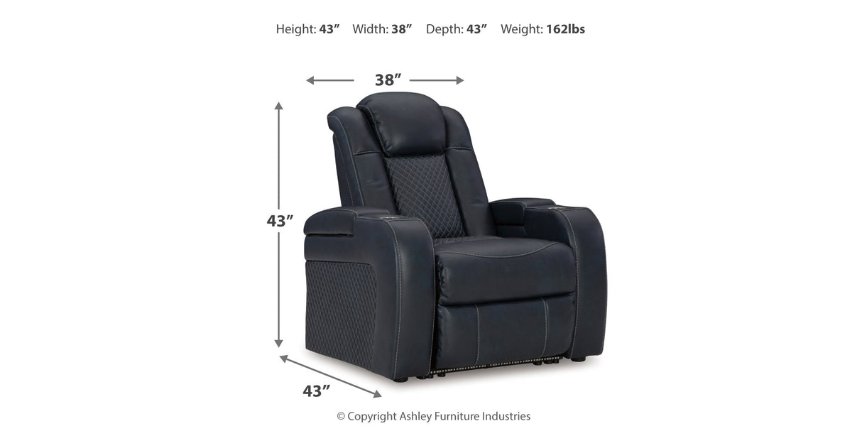 Fyne-Dyme Sapphire Power Reclining Sofa, Loveseat and Recliner from Ashley Furniture - Luna Furniture