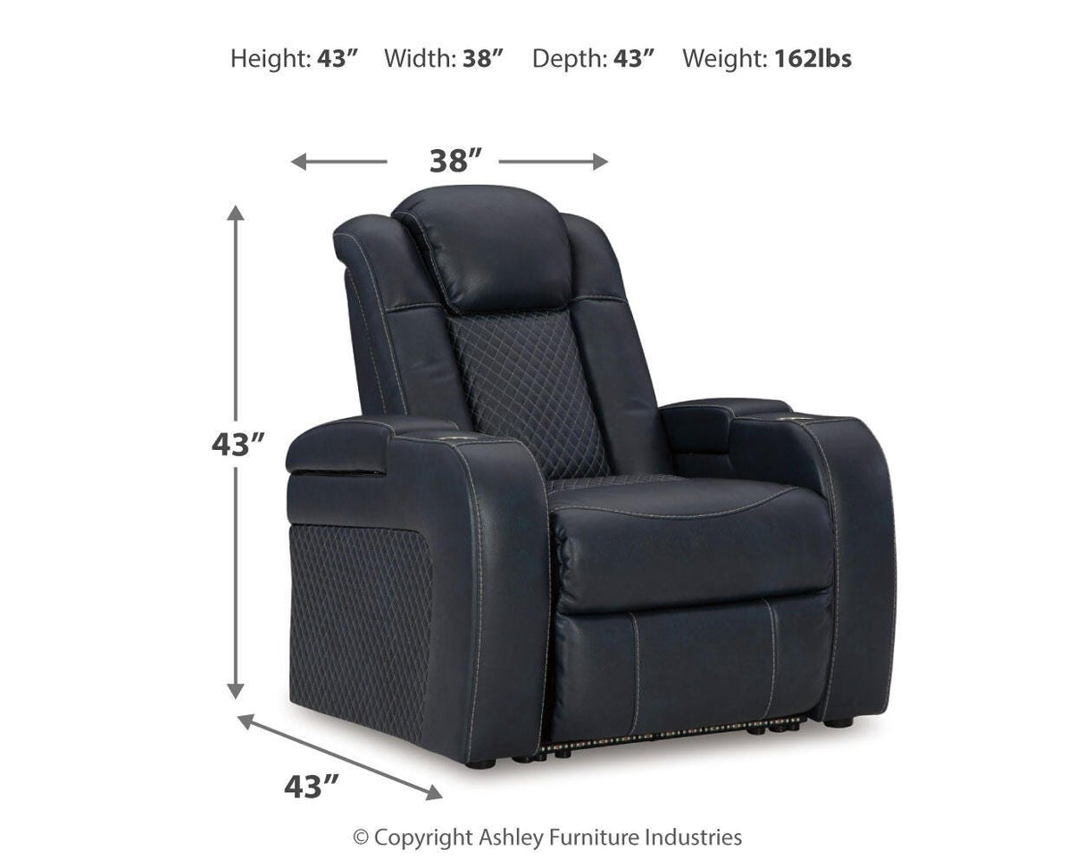 Fyne-Dyme Sapphire Power Reclining Sofa, Loveseat and Recliner from Ashley Furniture - Luna Furniture