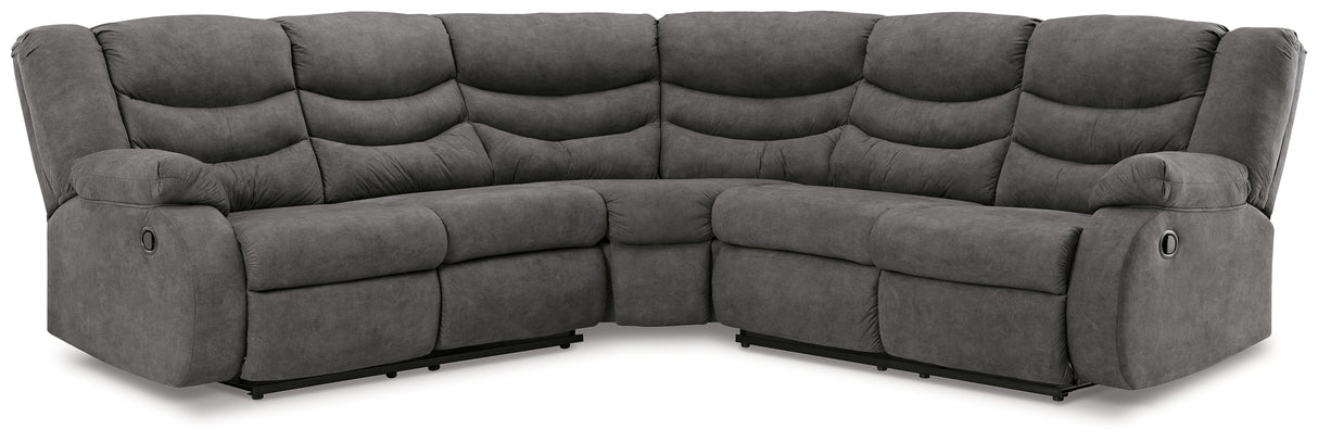 Partymate Slate 2-Piece Reclining Sectional from Ashley Furniture - Luna Furniture